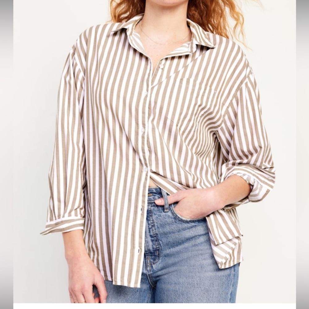 Oversized button-down boyfriend shirt
